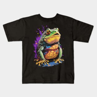 Toad lots of color splash purple green nature lovers Kids T-Shirt